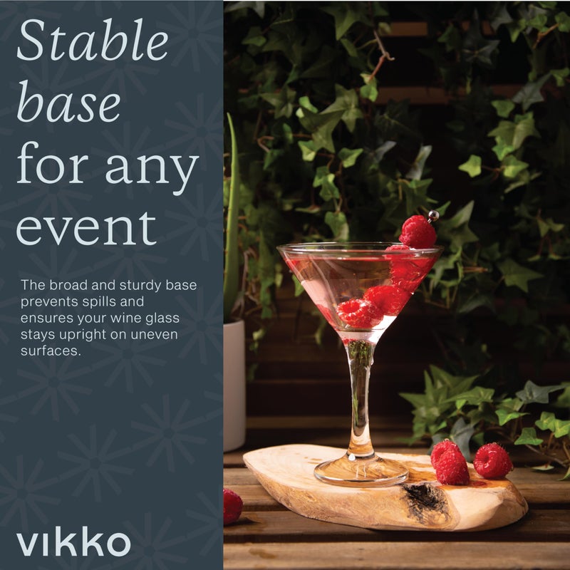 Vikko Martini Glasses Set of 6, 5.2 Ounce Cocktail Glasses with Stem, Elegant Cosmopolitan Glasses for Martinis and Cockatails, Dishwasher Safe, Durable Manhatten Glasses - Image 5